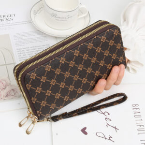 women's wallet, long coin purse, new fashion double zipper bag, large capacity wallet wallet, women's clutch