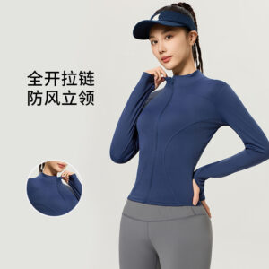 lulu sun protection clothing fitness clothes long sleeves tight stand up collar yoga tops casual sports jackets slimming yoga clothes for women