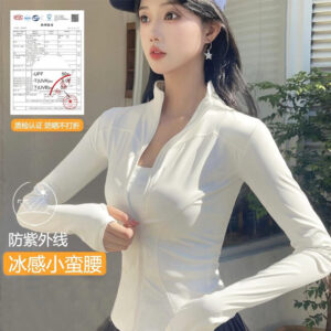 lulu yoga clothes sports outdoor sunscreen long sleeves slim slimming running fitness sportswear quick drying fitness clothes women