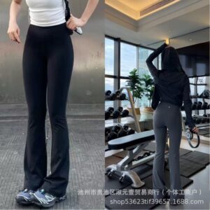 lulu original standard groove women's high waisted hip lift micro flared pants yoga pants breathable slacks fitness shark pants