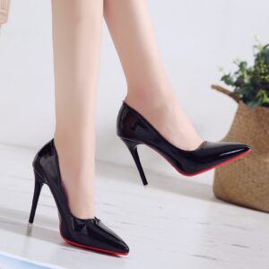 red sole high heels, stiletto heels women's high end shoes, spring 2025 black heels, large yard pointed toe, 4243 versatile