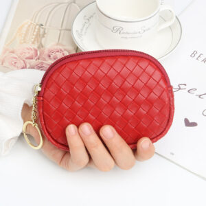 new fashion woven pattern women's clutch bag casual women's small bag ladies coin purse coin bag zipper key case