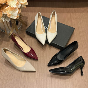 french pointed toe patent leather stiletto heel pumps 2026 spring and autumn new versatile commuter professional high heels