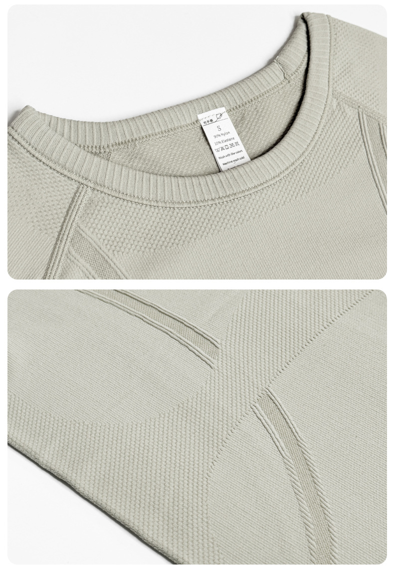 Waist cinch, quick-drying long sleeve women's top, breathable, crew neck, running sports fitness clothes, breathable and seamless slimming yoga clothes O1CN01r7sUgk24PvYdiaHDx 3324387384 0 Cib