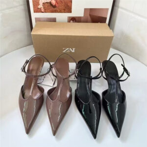 za2025 autumn new french niche high heels with skirts, sandals, fairy shoes, apricot temperament, pointed shoes