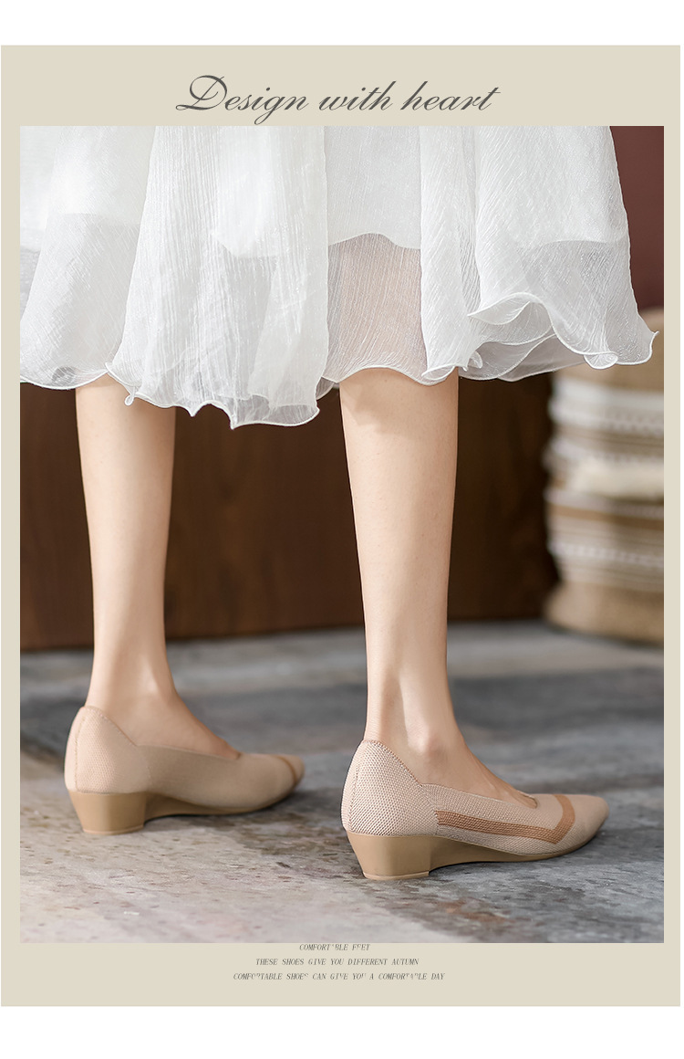 2023 foreign trade increase princess shoes knitted knitted wedge single shoes women's pointed toe shallow mouth breathable flying knitted women's shoes color matching O1CN01uu3vBn1JrbN3AJgMg 2208618081082 0 Cib