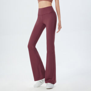 europe and the united states new wide leg yoga pants women's high waist hip lifting elastic sports pants nude casual running loose flared pants
