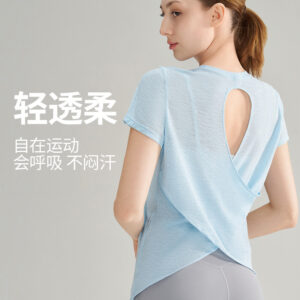 lulu yoga clothes cover ups, women's summer running fitness short sleeved tops, thin morning running clothes, sports cover ups