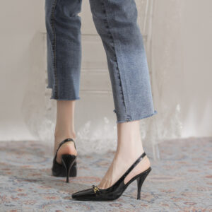 park chaeyoung rose with patent leather high heels women's 2025 new royal sister style queen fan big brand flat shoes